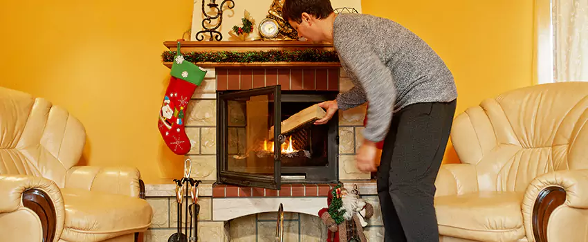 Rusted Metal Fireplace Restoration in League City, Texas